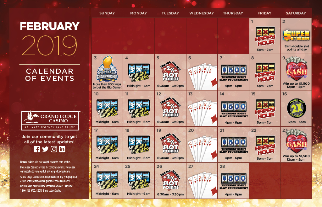 august finger lakes casino calendar